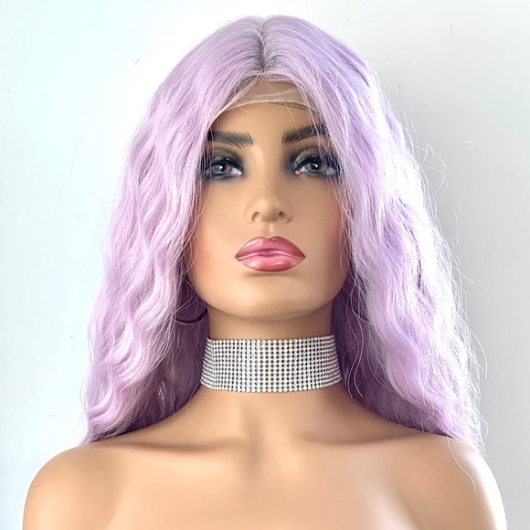 Gorgeous Lilac Pearl Loose Wave Premium Fiber Lace Front Wig - Picture 11 of 15